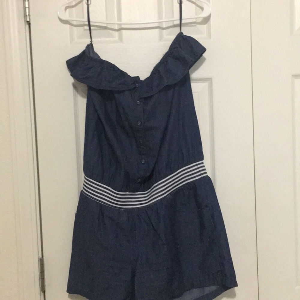 Jean sleeveless romper